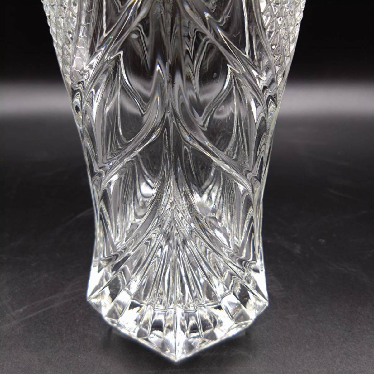 K) クリスタルガラス花瓶 フラワーベース 花びん ガラス花瓶 花器 ガラス I2901_画像8