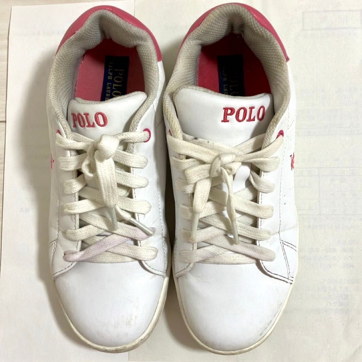 POLO RALPH LAUREN  ポロラルフローレン　スニーカー　レディース  24 ピンク　靴　運動靴