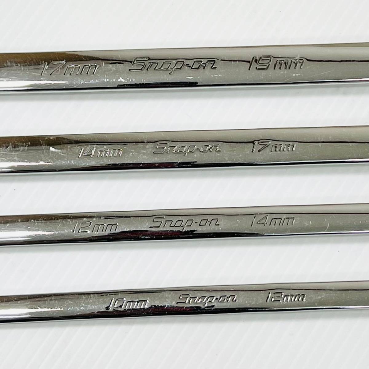 ★4本セット Snap-on スナップオン オフセット 15° ロング ストレートメガネレンチ XDHM 1012/1214/1417/1719 領収OK w0224-2_画像2