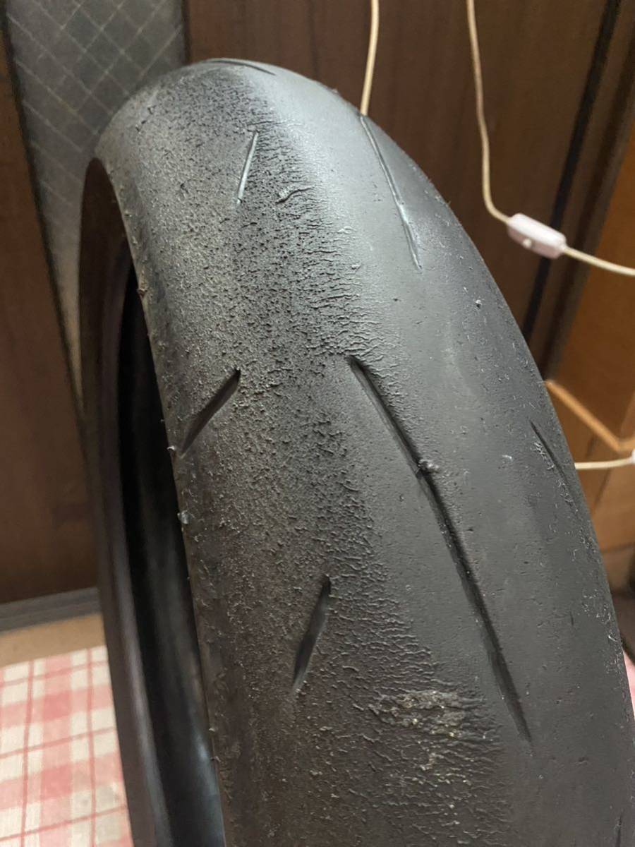 中古MCタイヤ 2021年製造 DUNLOP SPORTMAX α-14 120/70ZR17 ダンロップ スポーツマックス 120 70 17 2021 K4609_画像3