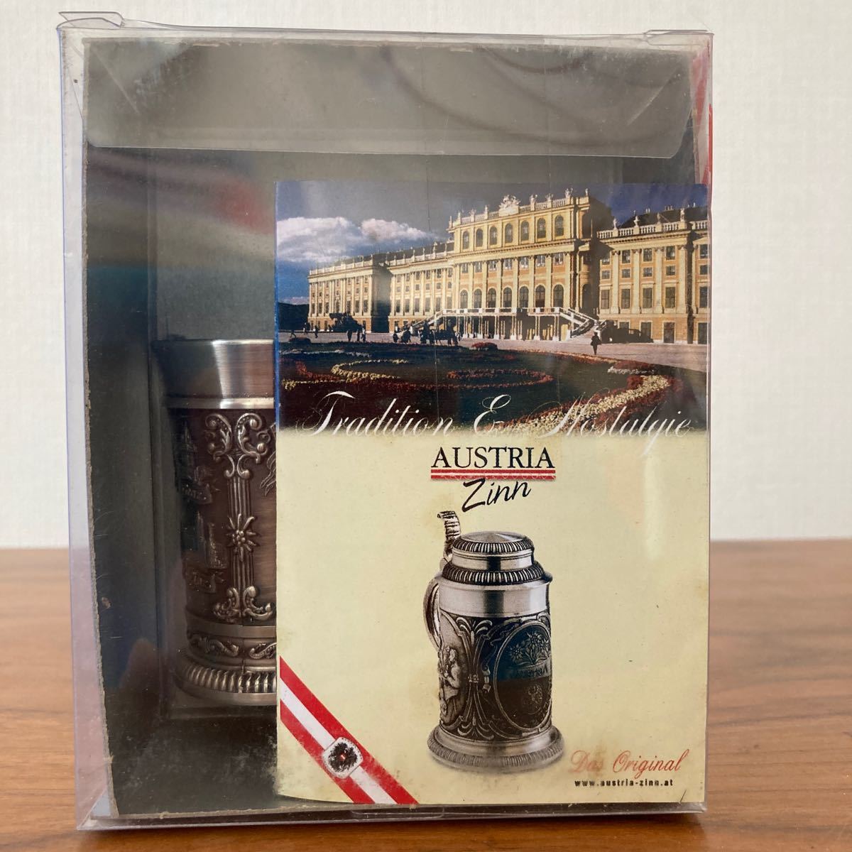 AUSTRIA Zinnstamper Mozart錫製 タンブラー コップ グラス ショット アンティーク 年代品 飾り コレクション STAATLICHE AUSZEICHNUNG_画像4