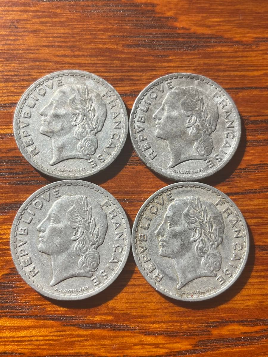 フランス 20サンチーム 1945年 アルミニウム 古銭 硬貨 貨幣