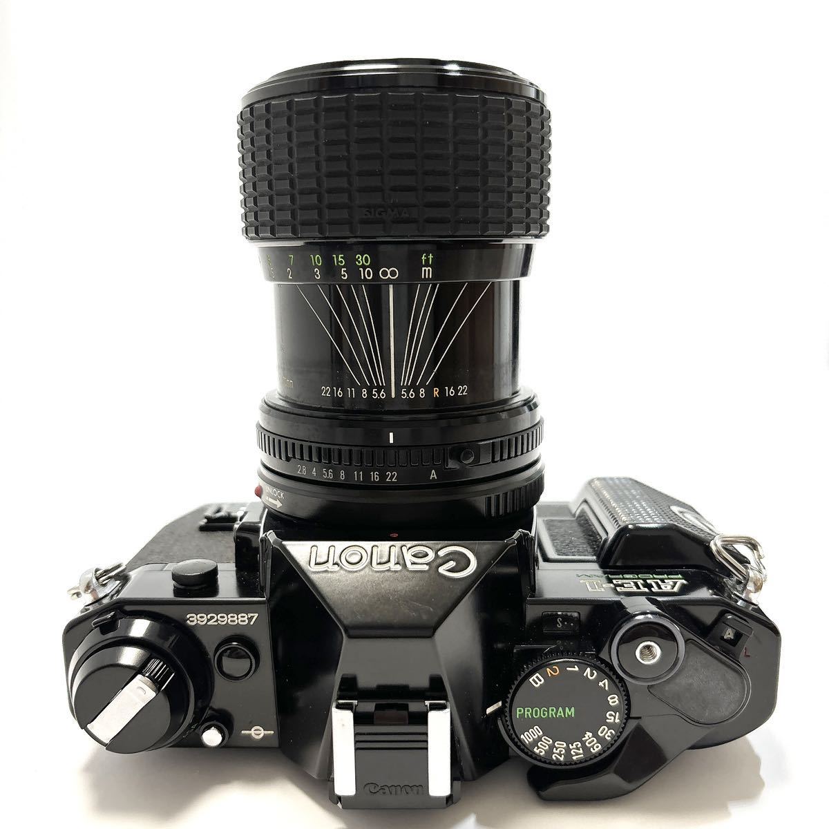 Canon キャノン AE-1 PROGRAM ブラックボディ SIGMA ZOOM-MASTER 1:2.8-4 35-70mm レンズ セット 一眼レフカメラ alp川0207_画像4