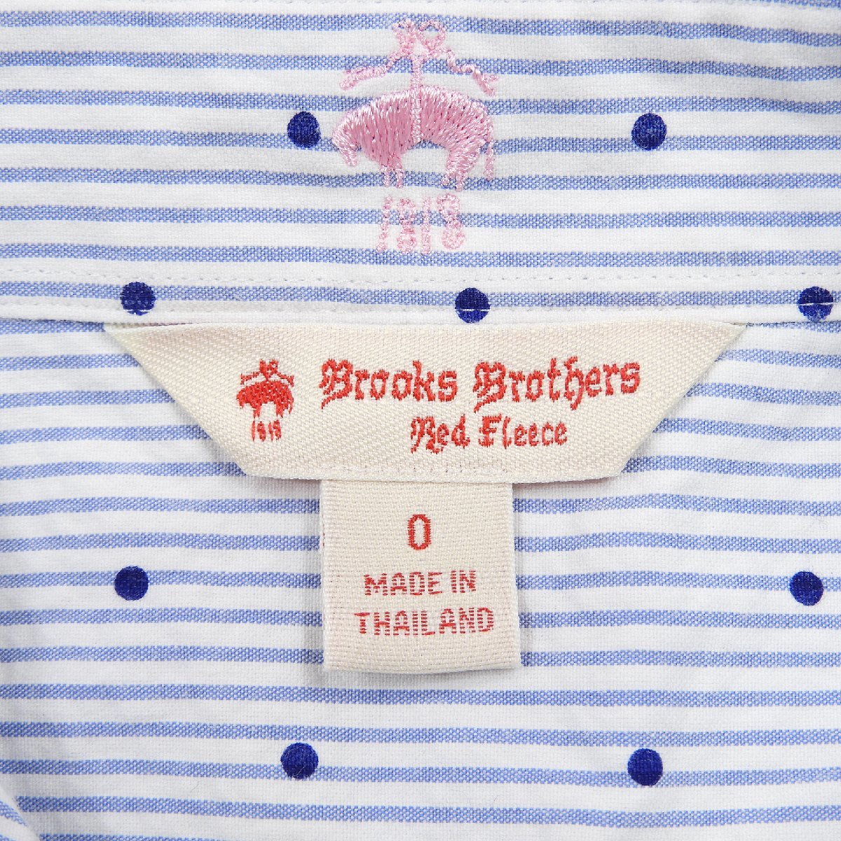 Brooks Brothers ブルックスブラザーズ レッドフリース シャツワンピース size 0 #14530 Red Fleece レディース ドット 水玉 ストライプ_画像3