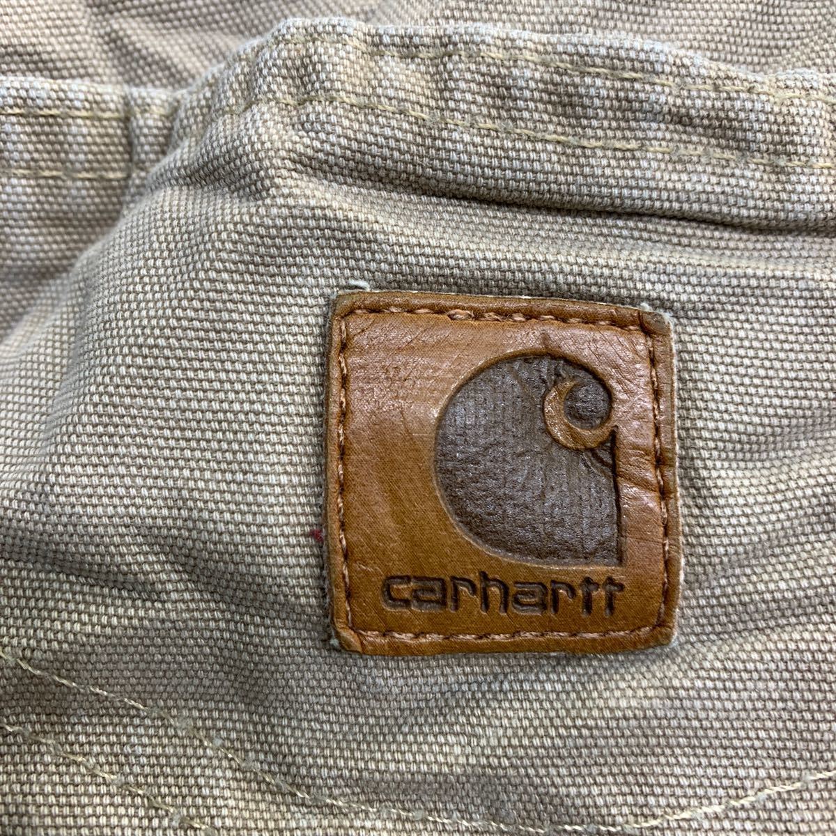 中古 古着 Carhartt ワークパンツ W35 カーハート ペインターパンツ ベージュ コットン メキシコ製 古着卸 アメリカ仕入 2402-415_画像7