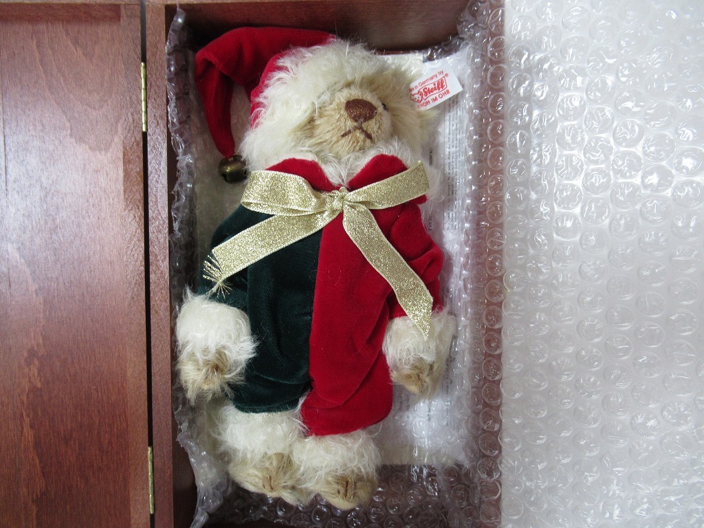 Steiff シュタイフ リトルサンタ 2002 テディベア 限定2500体 20㎝ 白色タグ 675676 Little Santa 即決 同梱可能