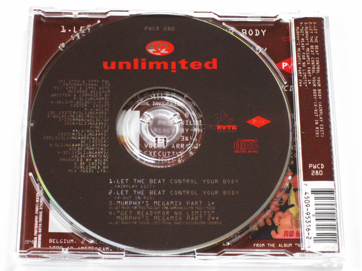 2アンリミテッド／Let The Beat Control Your Body + メガミックス収録 (UK盤CD) ■ PWL Continental / Megamix / No Limits / 2 Unlimited_画像2