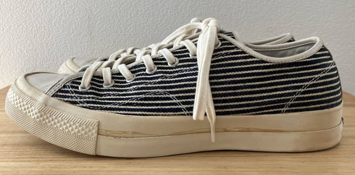 visvimスニーカー JAIPUR LO-HICKORY COLOR: WHITE / NAVY ITEM No: V00007107-01 SIZE : US MENS 10 コンバース 古着ヒッコリー_画像4