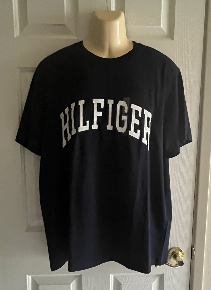 【送料無料】新品■TOMMY HILFIGER トミーヒルフィガー メンズ Tシャツ 紺 XL【日本サイズLL～3L位】 正規品 クールネック