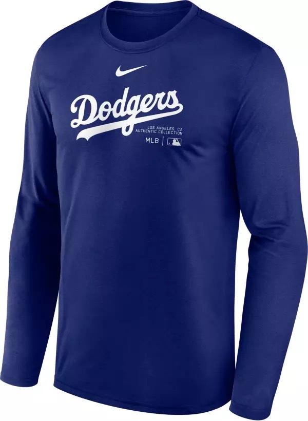 【USサイズ XL★選手使用と同じモデル】 NIKE ナイキ ロンT メンズ ドジャース Los Angeles Dodgers Royal Authentic Collection_画像2