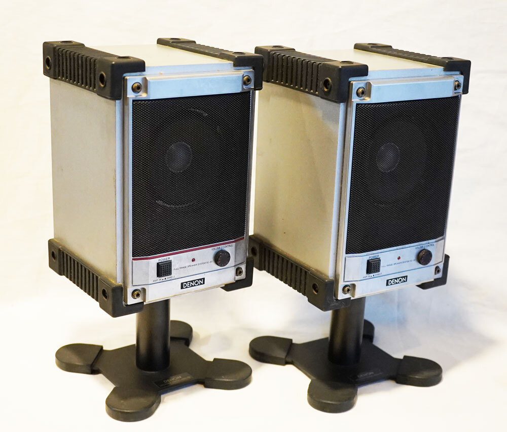 デノン DENON  SC-50V アクティブ型 コンパクトサイズ アンプ内蔵スピーカーシステム 純正卓上スタンド付 ジャンク品 ペアの画像3