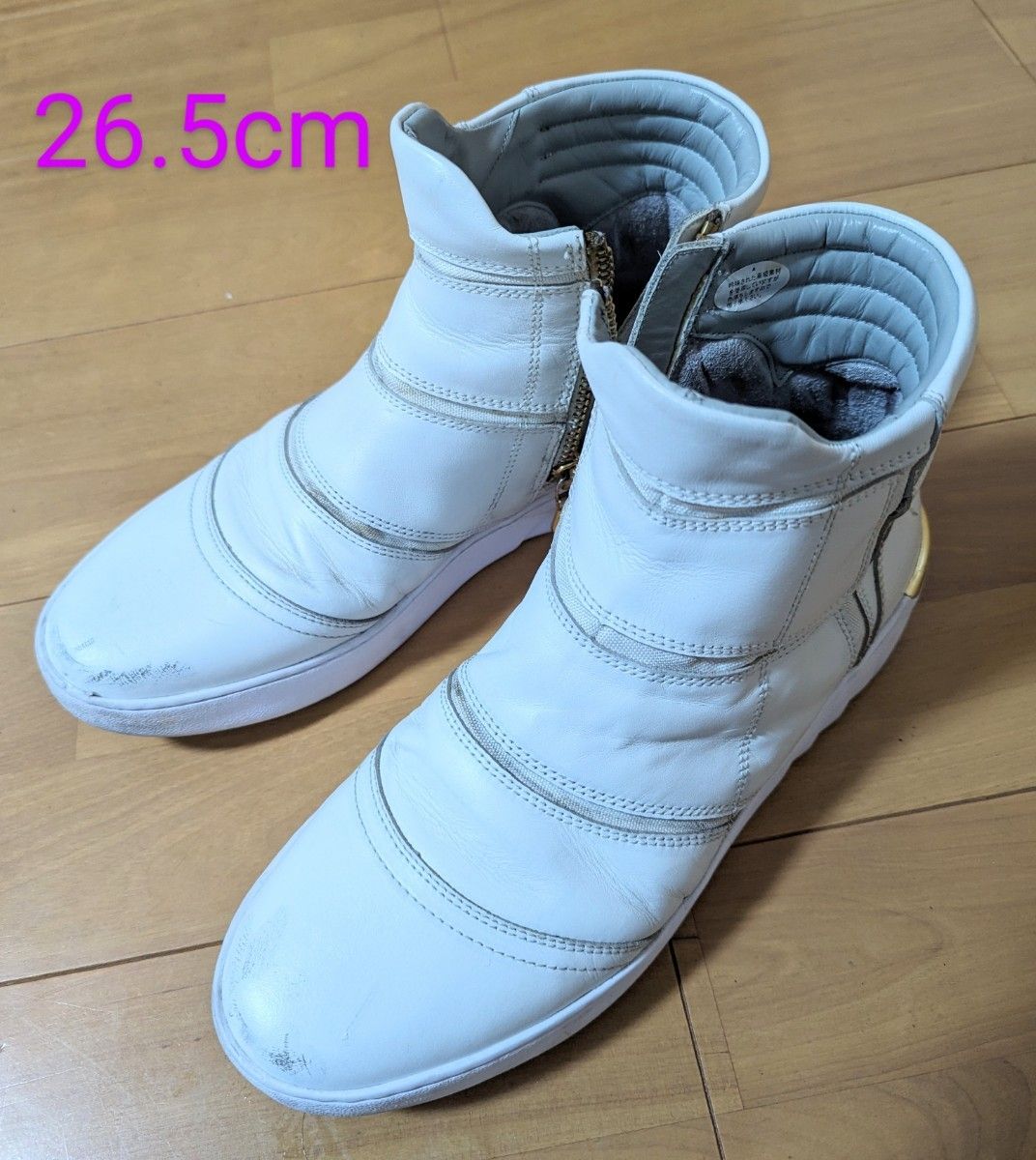 定価2万円 JADE カジュアル ブーツ 白 ショートブーツ 本革 革靴