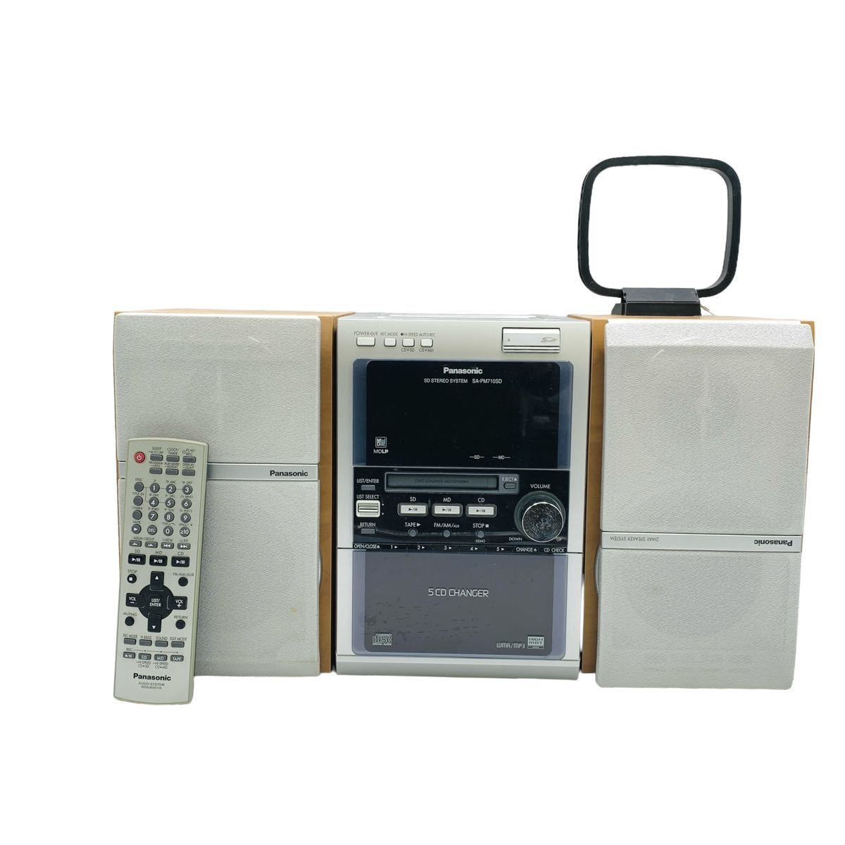 U02040 MD システムコンポ Panasonic パナソニック SA-PM710SD 2005年製 現状品_画像1