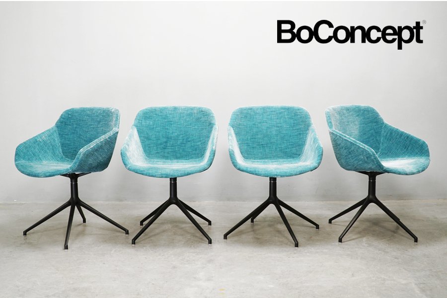 424 展示極美品 Boconcept(ボーコンセプト) Vienna(ヴィエナ) アームチェア4脚セット ダイニング 回転ベース付 北欧デンマーク 61.6万_画像1