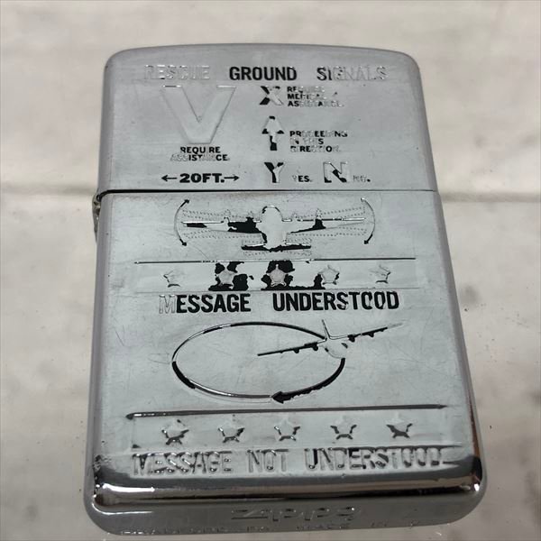 ZIPPO ジッポ 1994年製 ALPHA 航空機 搭乗員レスキュー 両面加工 オイルライター MU632024022726_画像2