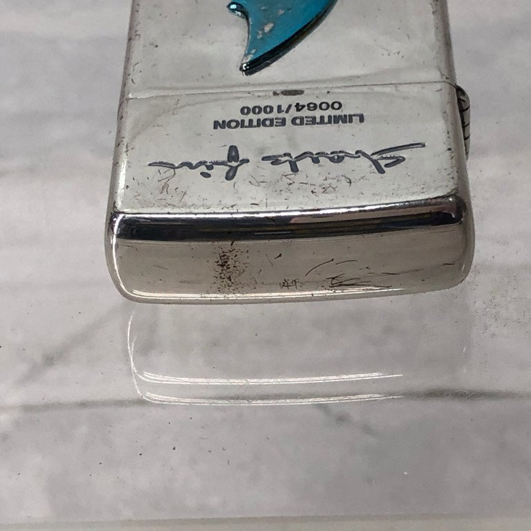 ZIPPO ジッポ 1998年製 Shark fin メタル貼り LIMITED EDITION シリアルNO有 サメ シャーク オイルライター MU632024022124_画像4