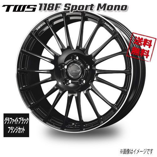 TWS TWS 118F Sport Mono グラファイトブラック／フランジカット? 19インチ 5H112 9.5J+50 4本 66.5 業販4本購入で送料無料_画像1