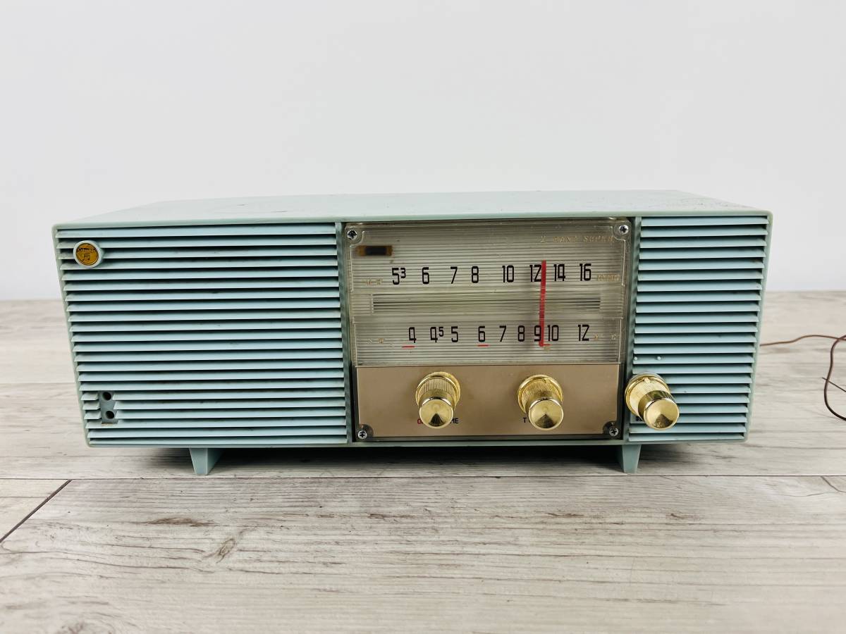 [No.16323] コロムビア 真空管ラジオ 水色 model1208 インテリア 昭和レトロ 当時物 コレクション Columbiaの画像1