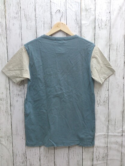 BEAMS Beams T-shirt short sleeves cut and sewn bai color cotton a little wool feather .. equipped M size green b lumen z1305000002566