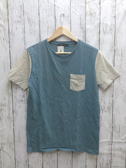 BEAMS Beams T-shirt short sleeves cut and sewn bai color cotton a little wool feather .. equipped M size green b lumen z1305000002566