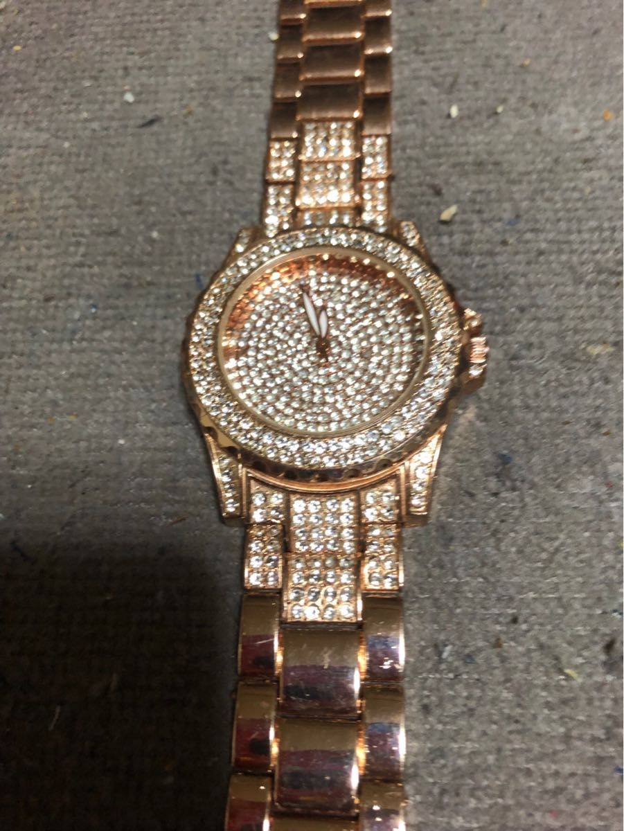 腕時計　キラキラ　ピンクゴールド　ブレスレット　ジルコニア 腕時計 クォーツ　ジャンク