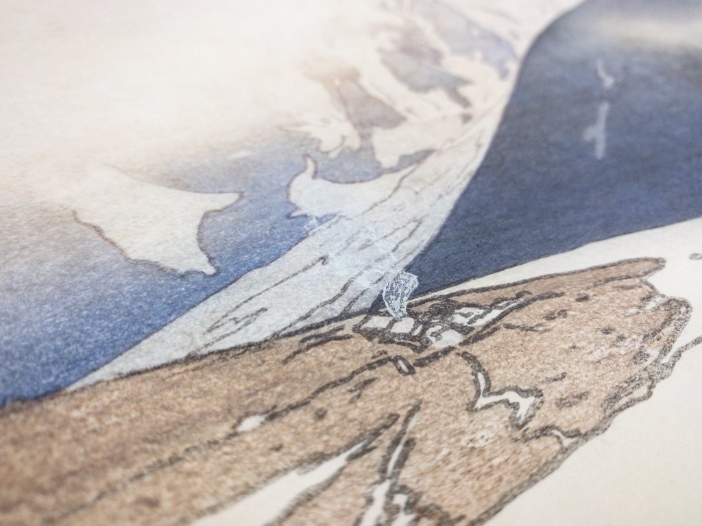 【SHIN】吉田博 「立山別山」（アルプス十二題より）1926年作 木版画 自摺 サイン入り 額装 兜屋画廊取扱 真作保証 人気作品の画像7
