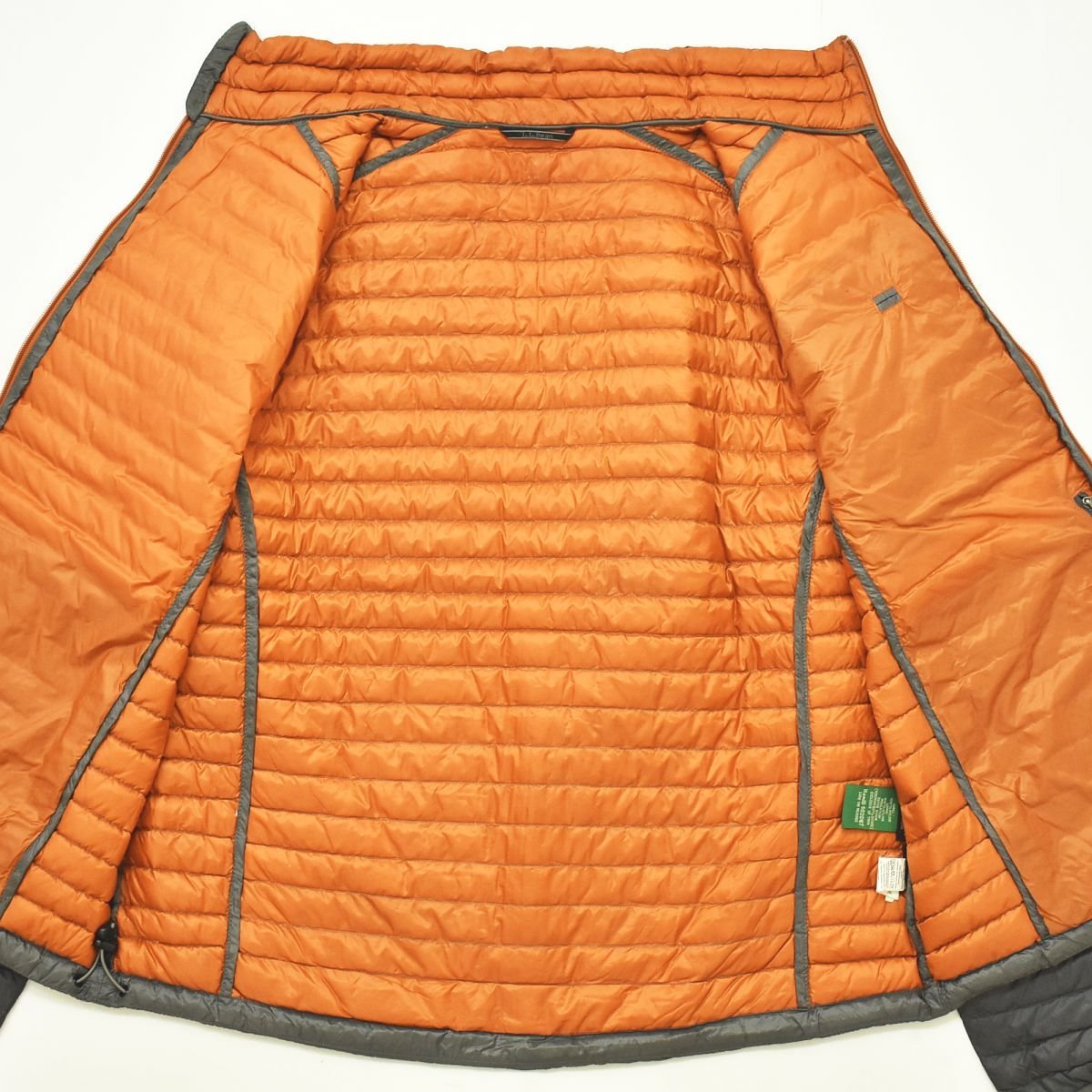 ★軽量保温 アウトドア 古着 エルエルビーン L.L.BEAN グース ダウン ジャケット XL グレー x オレンジ 850FP DOWNTEK PERTEX パッカブル★_画像4