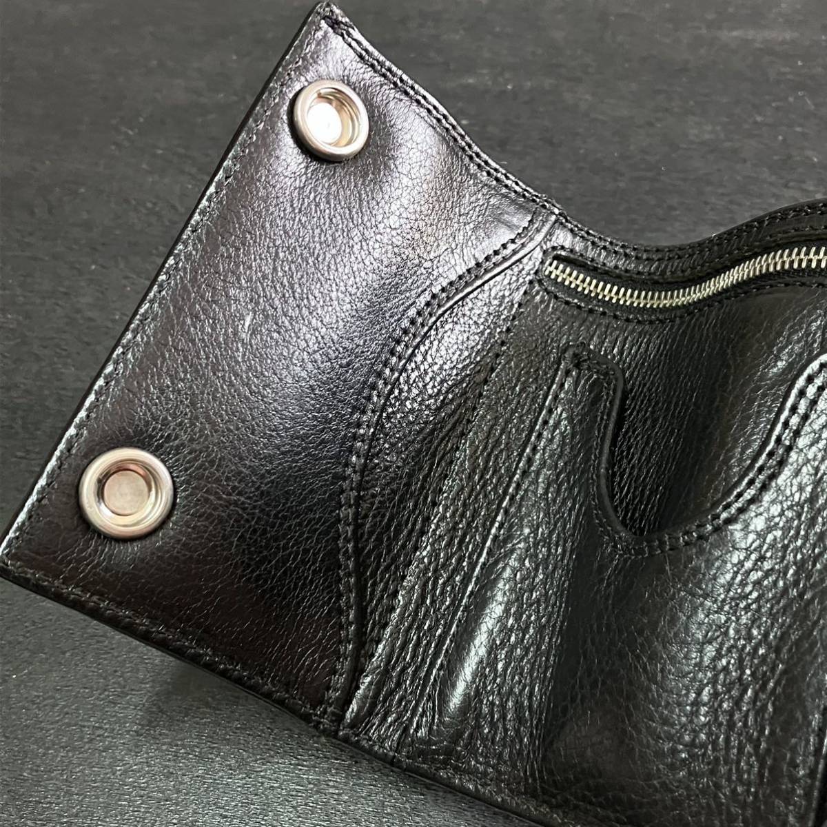 CHROME HEARTS 3 FOLD CROSS PATCH WALLET BLACK LEATHER クロム CHROME HEARTS 3 FOLD CROSS PATCH WALLET BLACK LEATHER クロム