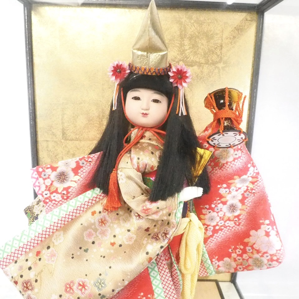  Japan .. overflow possible .. dancing doll! Showa era Vintage dancing doll Japanese doll . sphere work [..] glass case attaching 1980 period TFK602