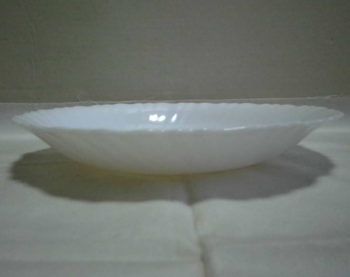 中皿 スープ皿 アルコパル arcopal フランス製 FRANCE 耐熱皿 フェストン 5枚 21㎝ 白磁 取り皿 ケーキ デザート プレート 工芸品 レトロ