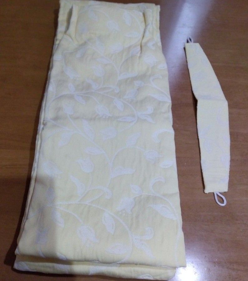 【未使用品】カーテン 100 1枚 黄色 カーテン留め1本  厚地 ドレープ