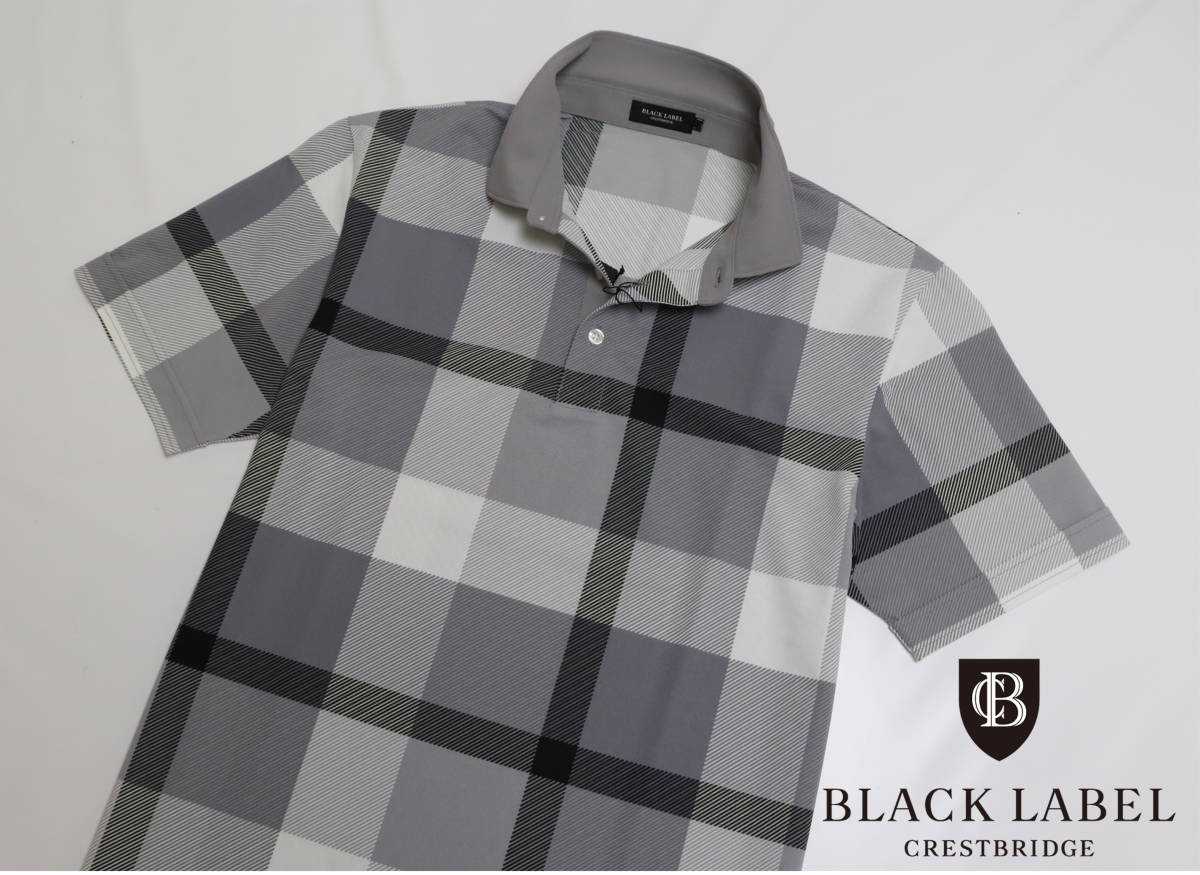 新品【LL】 BLACK LABELCRESTBRIDGEブラックレーベル クレストブリッジ ＣＢチェック カノコ ポロシャツ （LL） グレ−他