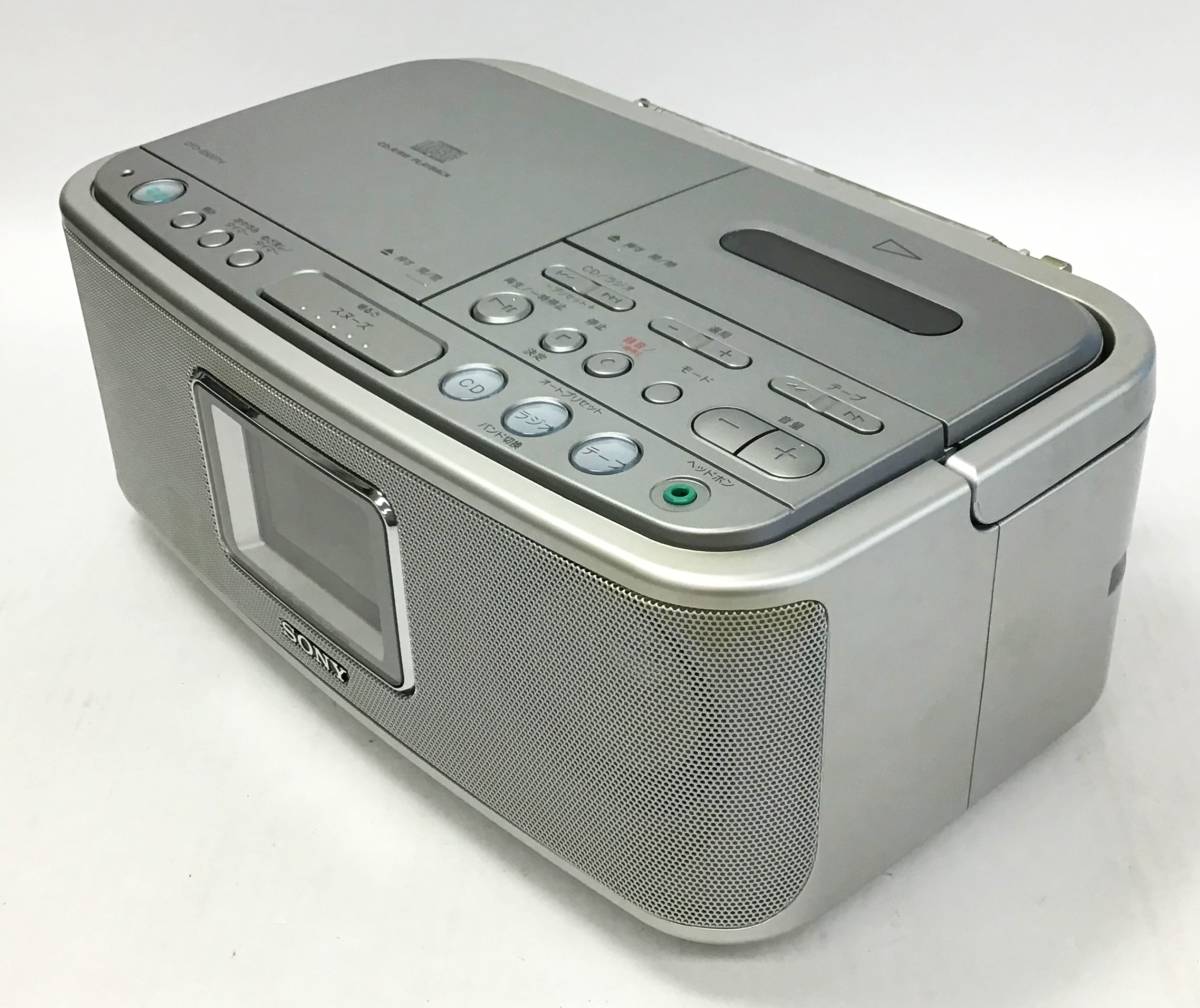通電OK SONY CDラジオカセットレコーダー CFD-E500TV 元箱 ラジカセ カセットテープ プレーヤー デッキ オーディオ機器 ソニー_画像2