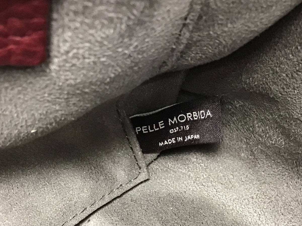 限定カラー PELLE MORBIDA ショルダーバッグ レザー 革 本革 ワインレッド ホイッスル ネームタグ 収納袋付き 鞄 メンズ ペッレモルビダ_画像6