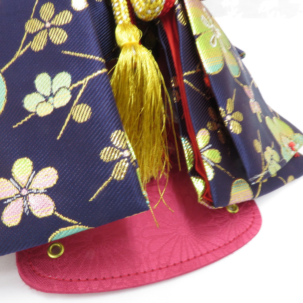  ребенок кимоно для девочки конструкция obi пояс оби мусуби 3 лет для темно-синий × пастель × золотой слива слива горшок "Семь, пять, три" праздничная одежда ясная погода надеты Mai шт. костюм прекрасный товар 