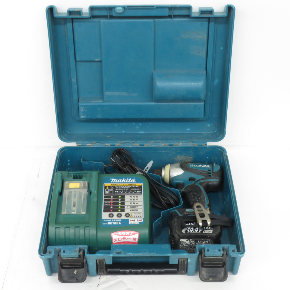 makita マキタ 14.4V 3.0Ah専用 充電式インパクトドライバ ケース・充電器・バッテリ1個セット TD130D 中古_画像9