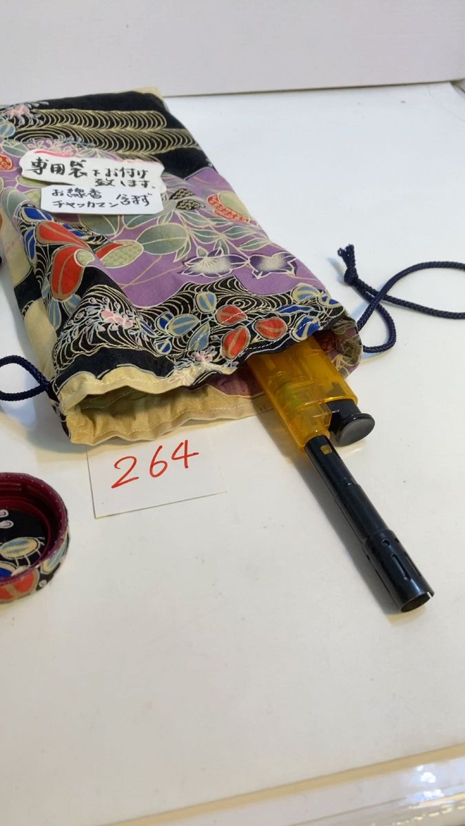 線香筒:グリーン畳に可愛い花柄のお線香筒No.264