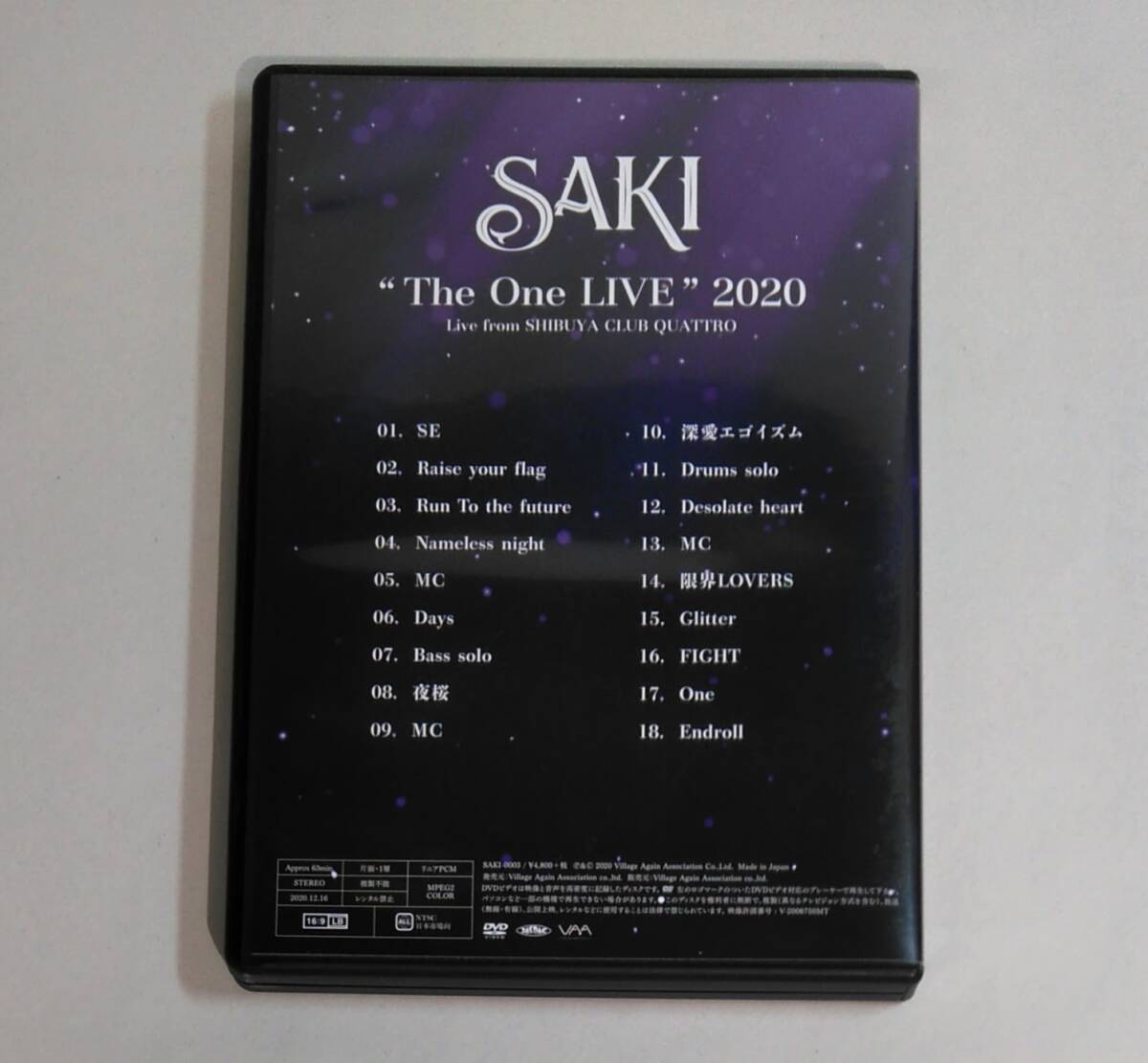 DVD / 美品 / SAKI / THE One LIVE 2020 Live from SIBUYA CLUB QUATTRO / SAKI-0003 / 30060の画像2