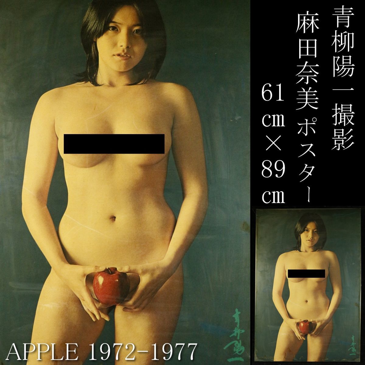【LIG】麻田奈美 APPLE 1972-1977 ポスター 61㎝×88.5㎝ 写真家・青柳陽一 撮影 コレクター収蔵品 [.QP]23.11_画像1