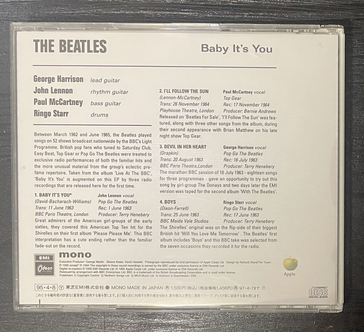 【最終回】【日本盤CD】【帯つき】The Beatles ビートルズ “Baby It’s You” *Taken from the album “Live at the BBC” (TOCP-8403)_画像3