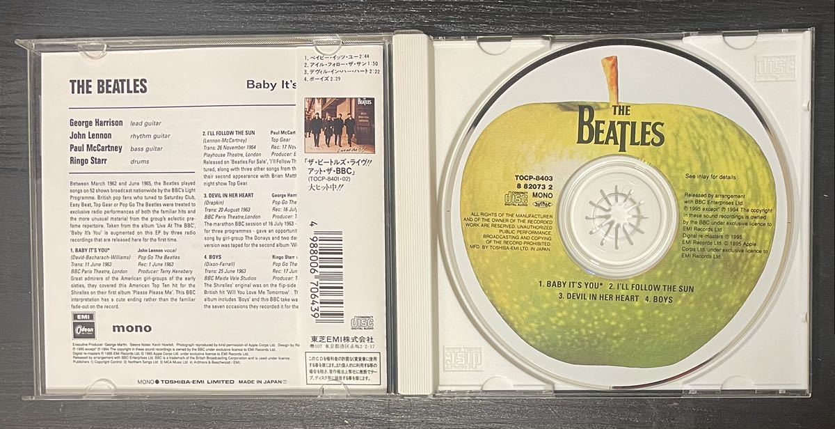 【最終回】【日本盤CD】【帯つき】The Beatles ビートルズ “Baby It’s You” *Taken from the album “Live at the BBC” (TOCP-8403)_画像2
