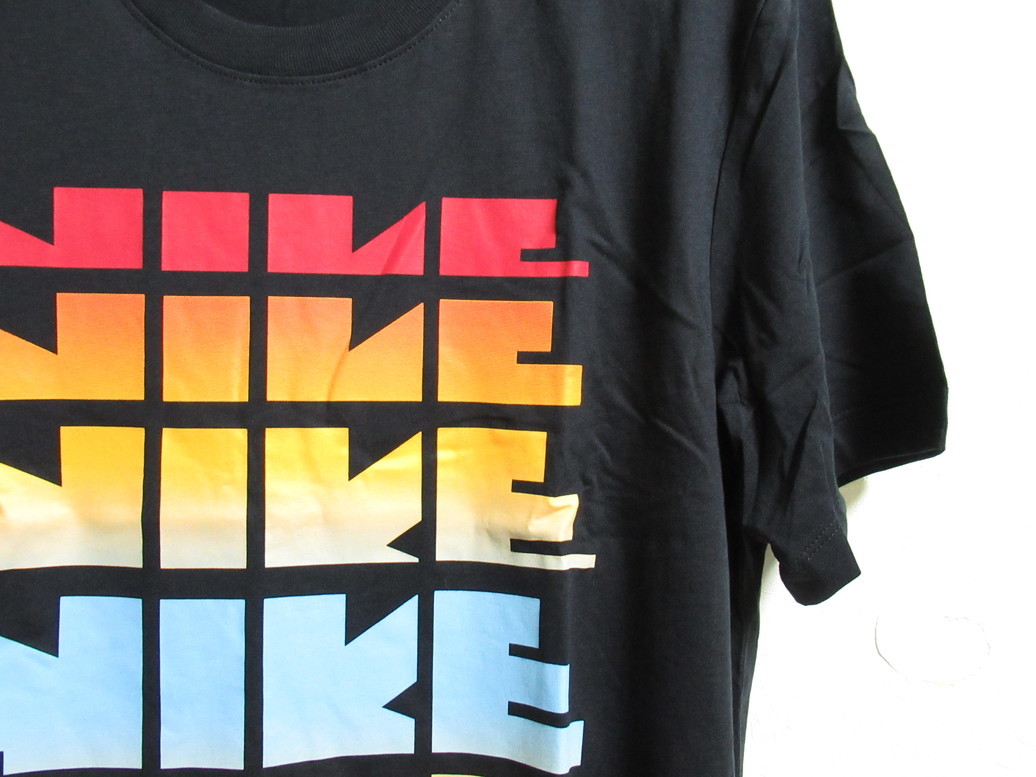 NIKE ドライフィット ビッグロゴ Tシャツ レインボー 黒 XL ナイキ スポーツウェア ブラック グラデーション CV1999-010の画像5