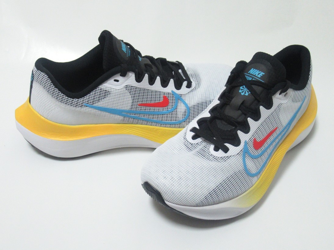 NIKE WMNS ZOOM FLY 5 白 黄色 水色 25cm ナイキ ズーム フライ ランニング トレーニング バルティックブルー DM8974-002