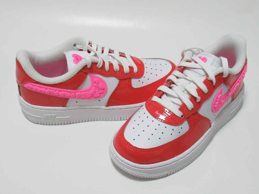 NIKE FORCE 1 LV8 1 PS 白 赤 ピンク ハート 16.5cm ナイキ フォース1 バレンタインデー キッズ FD1032-600_画像1