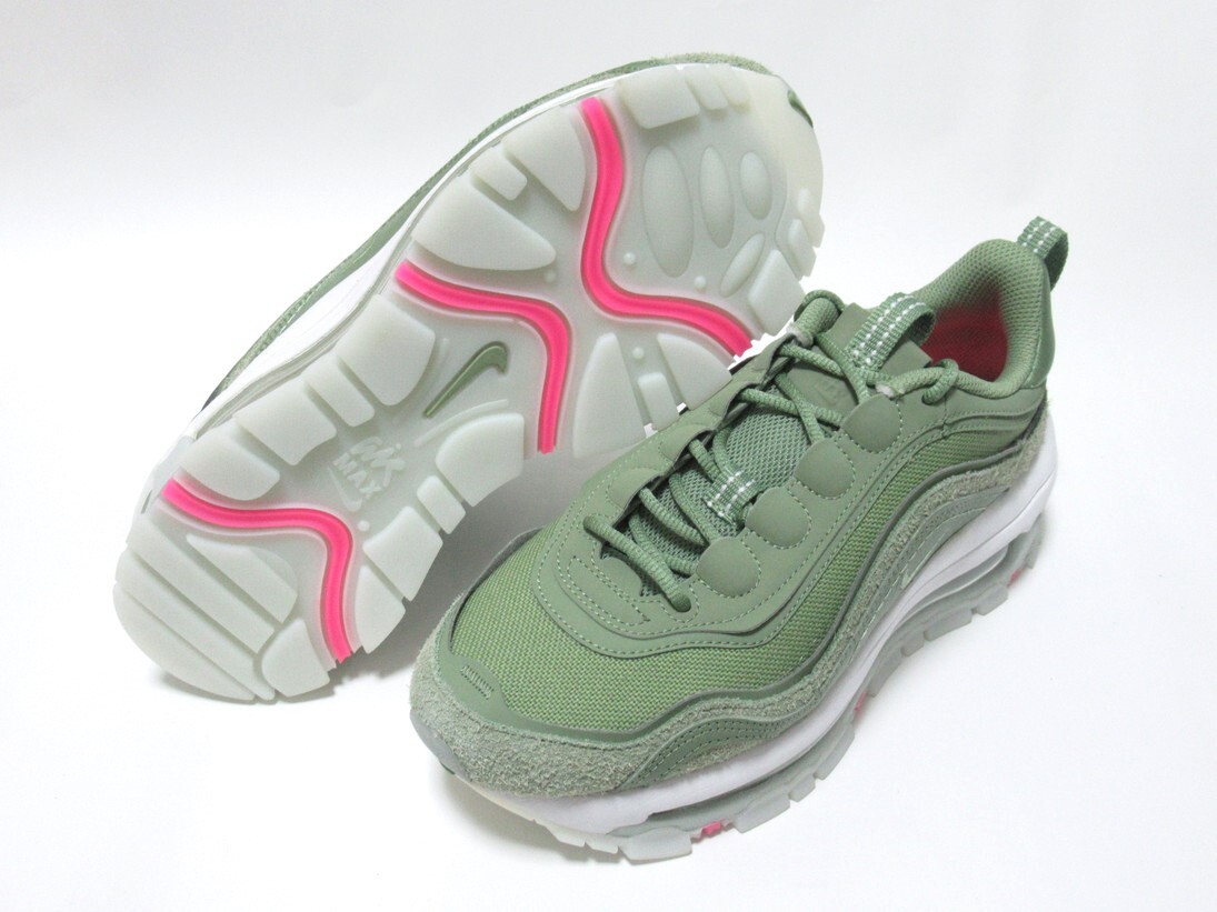 NIKE W AIR MAX 97 FUTURA グリーン ピンク 23.5㎝ ナイキ エアマックス 97 フューチュラ スウェード 緑 FB4496-300_画像1