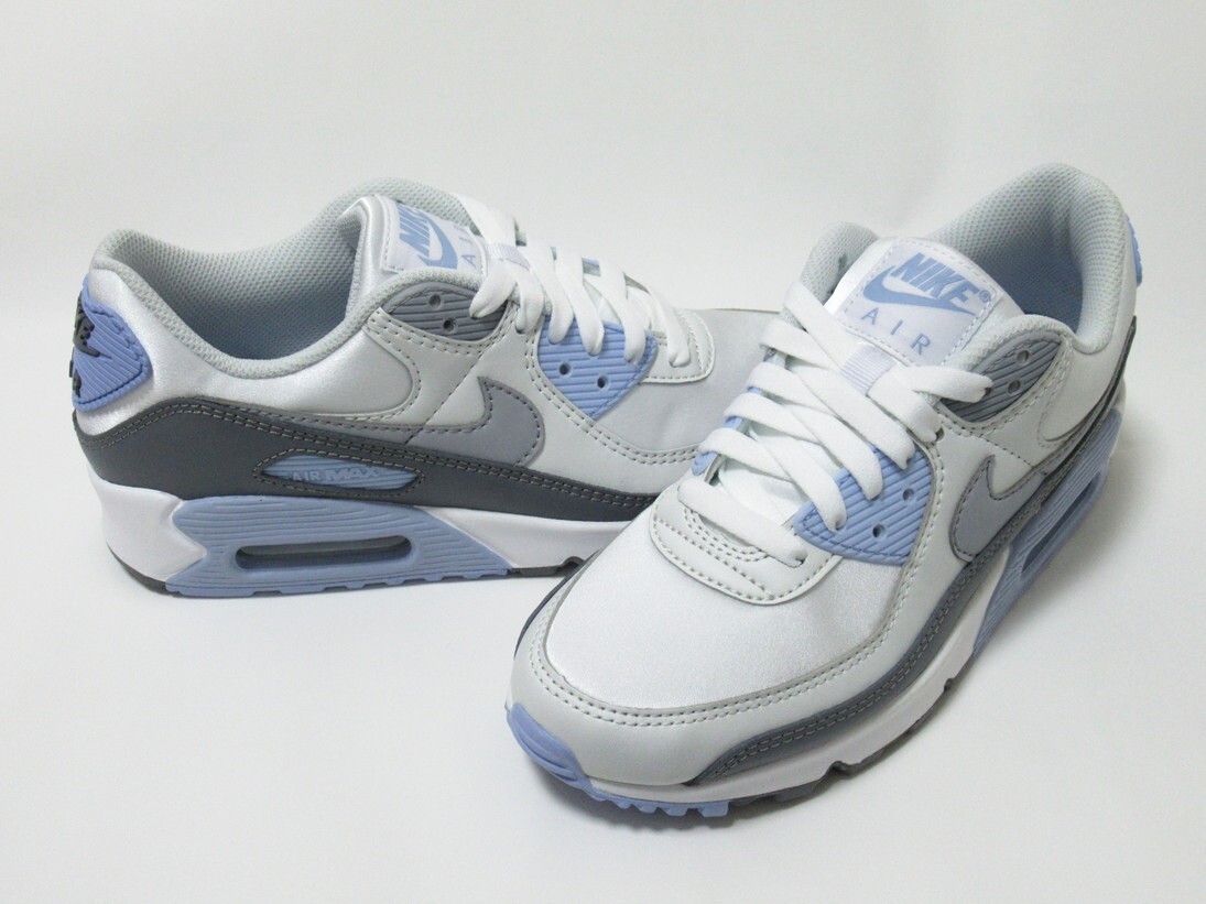 NIKE W AIR MAX 90 白 グレー ブルー 24.5cm ナイキ エアマックス90 レディース FB8570-100_画像1