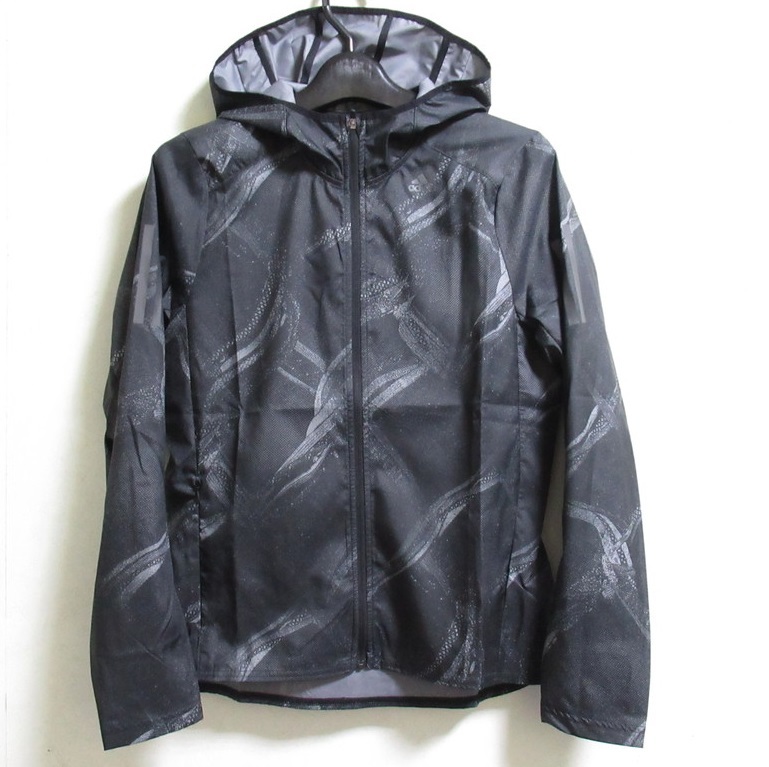 adidas OWN THE RUN GRAPHIC JACKET 黒 ブラック S アディダス ランニング ジャケット ウィンドブレーカー 撥水 DW5960_画像7