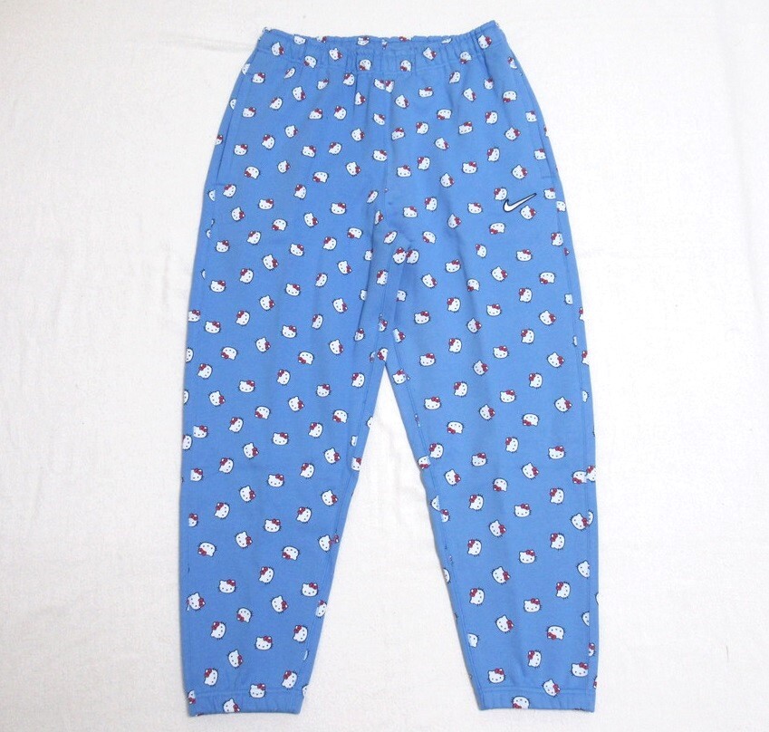 NIKE Hello Kitty Fleece Pants ブルー 水色 XL ナイキ ハローキティ スウェット パンツ キティちゃん グラフィック AOP DR5518-412