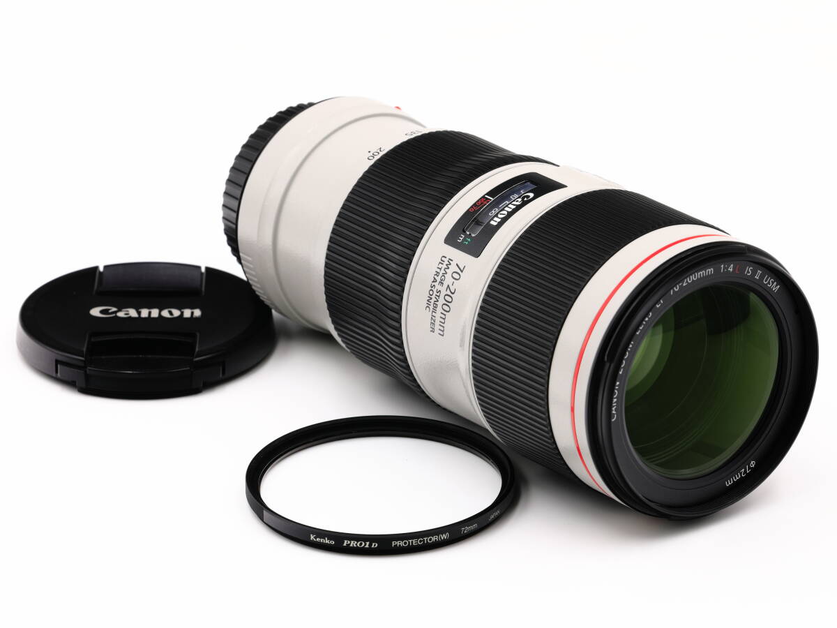 超美品【Ⅱ型】 EF70-200mm F4L IS II USM　CANON　キヤノン　キャノン　EF70-20040LIS2　2型　Kenko PRO1D PROTECTOR付_画像4