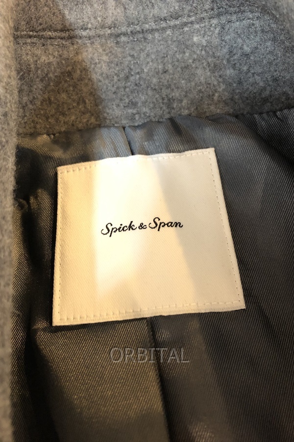 経堂) Spick & Span スピックアンドスパン 23AW メルトンダブルブレストコート グレー 38 美品 定価￥44,000-_画像7